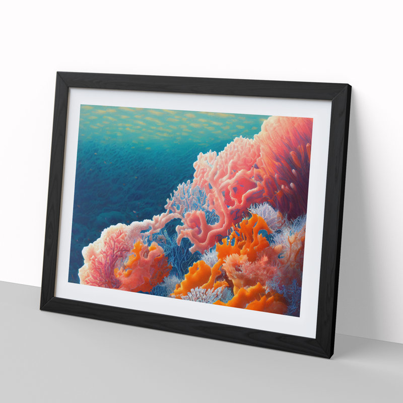 The Coral Reef Vol.2 - Single Picture Frame Print, Black, 46cm H x 64cm W