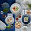 Porcelain Modern Deco Set of 4 Medium Plates