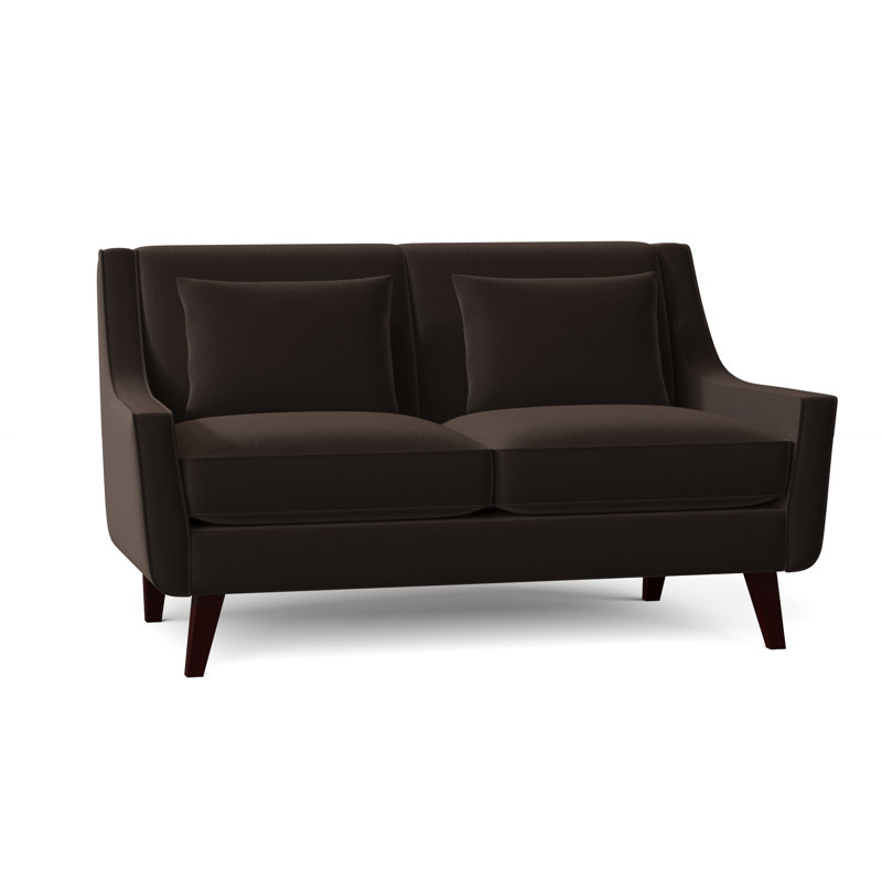 Gros 61'' Upholstered Loveseat, Bella Chocolate Performance Velvet