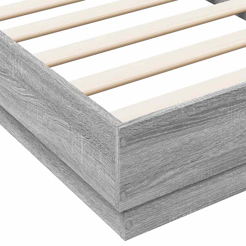 Vidaxl Bed Frame Engineered Wood, Grey Sonoma, Single (3')