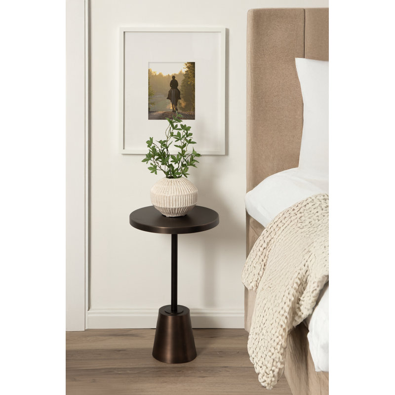 Table d'appoint ronde en métal Tira, Bronze