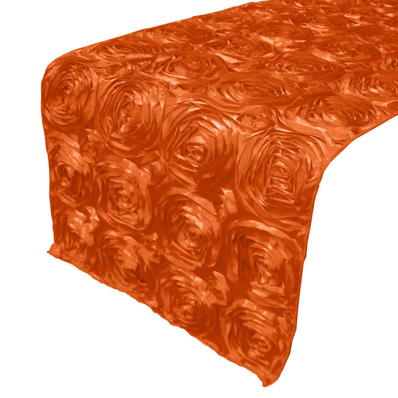 Chemin de table floral, L 12 po x L 108 po, Orangé