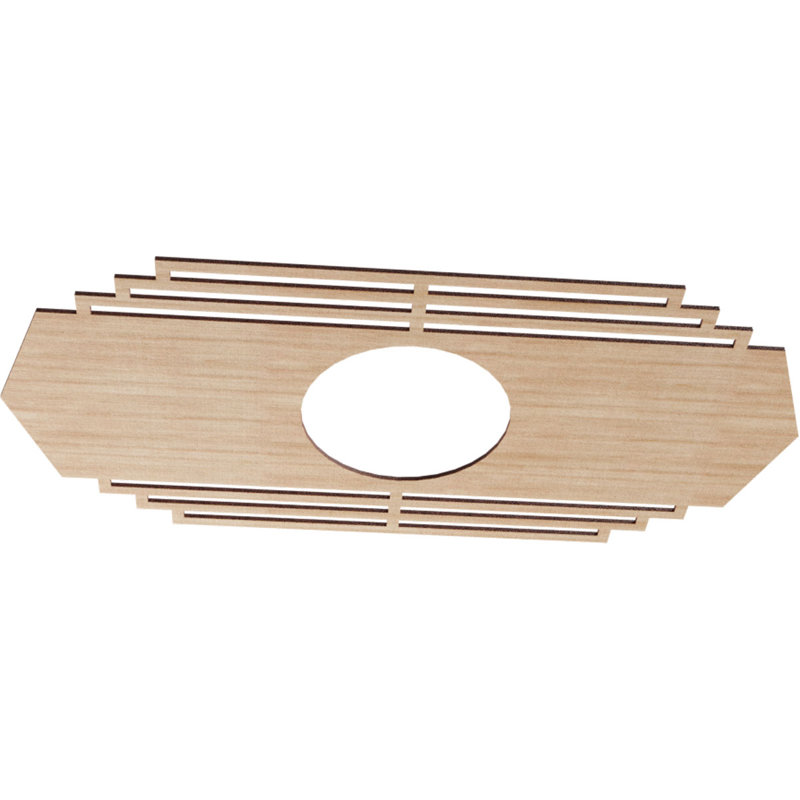 Médaillon de plafond en bois Chrysler, Aulne, H 8 po x l 16 po x P 0,38 po
