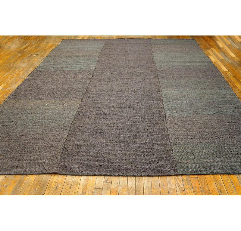 Sensational Gray-Brown Color Contemporary Handwoven Wool Shaker Style Rug