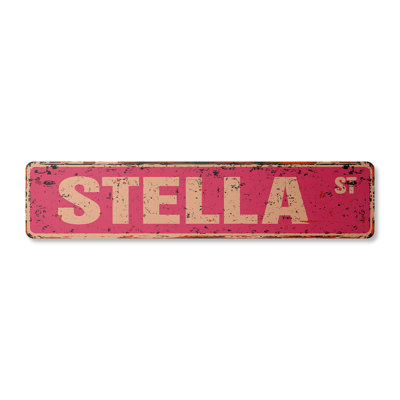 Stella Street Sign Aluminum 4" X 18"