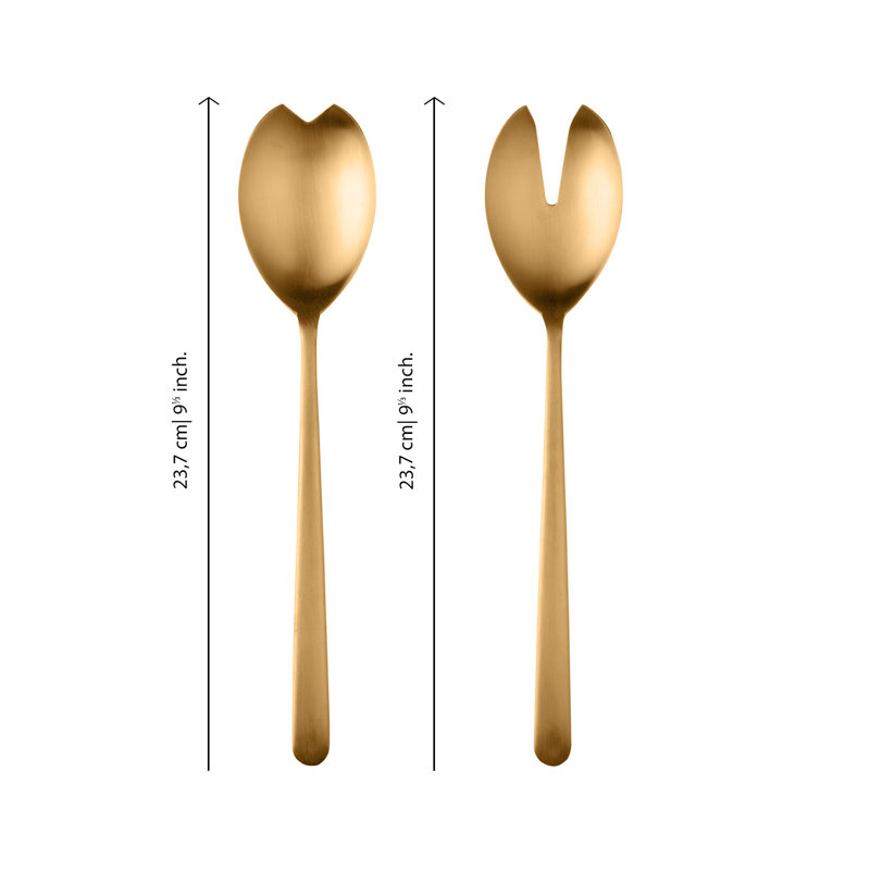Linea Stainless Steel Salad Servers, Ice Gold