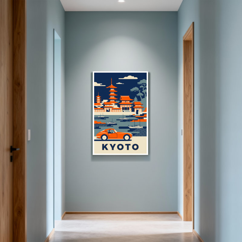 Paysage et paysages urbains Temple de Kyoto Bateau voiture Ciel Arbre Nuage Eau, H 48 po x l 32 po