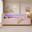 Lit de jour simple tapissier très grand avec très grand lit avec lumières DEL, ports USB et lit gigogne escamotable-644287732