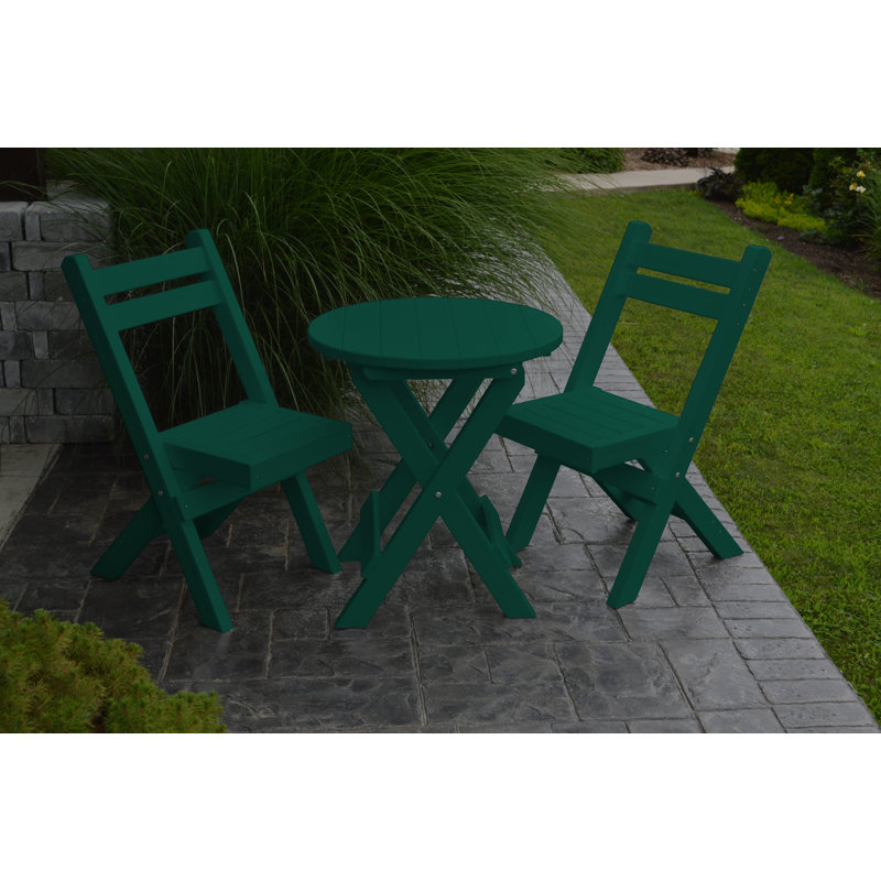 Woollard 2 - Person Patio Dining Set with Round Table, Turf Green