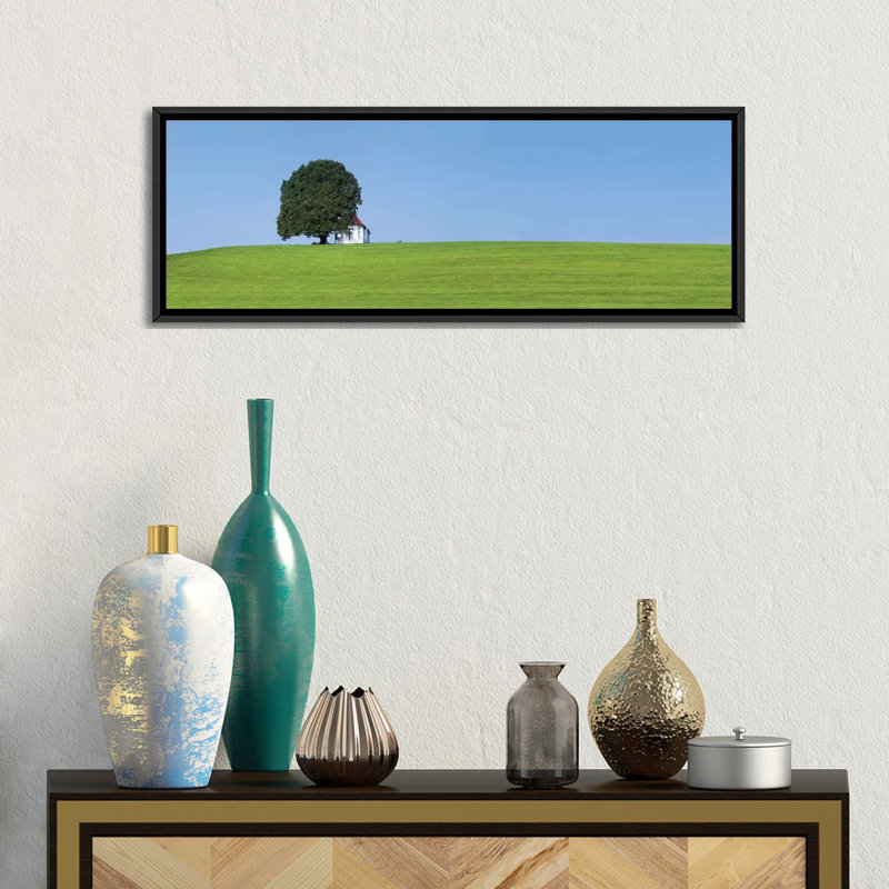 Modern & Contemporary, 12" H x 36" W x 1.5" D, Black Framed Canvas
