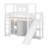 Twin Size Loft Bed With Wardrobe And Storage Shelves, Wooden Loft Bed Frame With Slide And LED