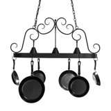 Elana Steel Handcrafted Rectangle Hanging Pot Rack