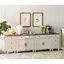 Buffet de cuisine Corretta avec 2 tiroirs et 4 portes, armoire Mid-Century et table de bout