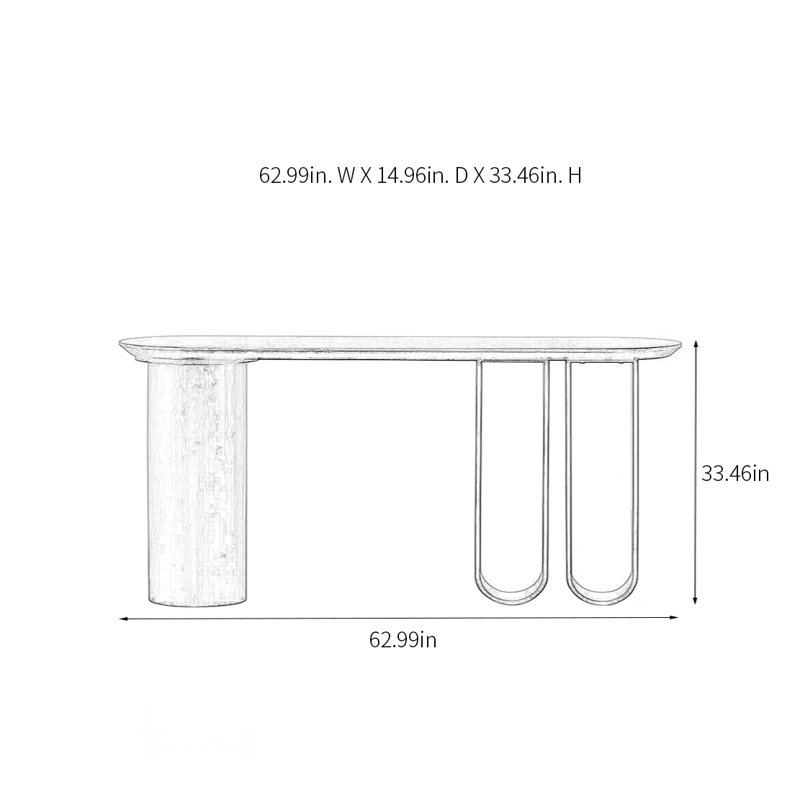 Console Retro Minimalist Art, H 33,46 po x l 62,99 po x P 14,96 po