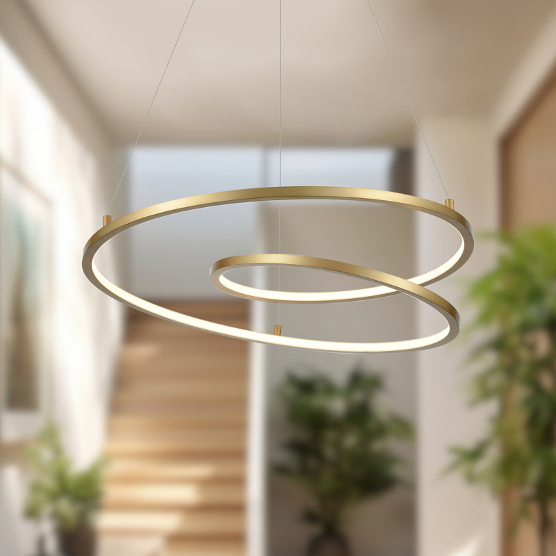 Twist 1 - Light LED Pendant, Antique Brass, 126.25" H x 19" W x 19" D