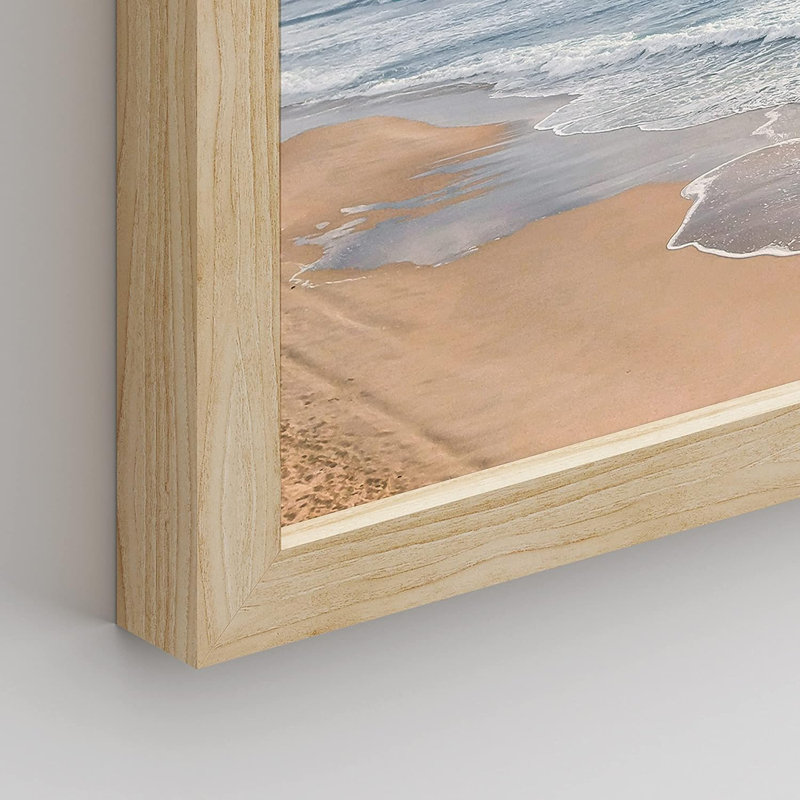 «Beach Grass», reproduction encadrée de 4 vagues océaniques, Encadré naturel, H 16 po x l 12 po x P 1 po