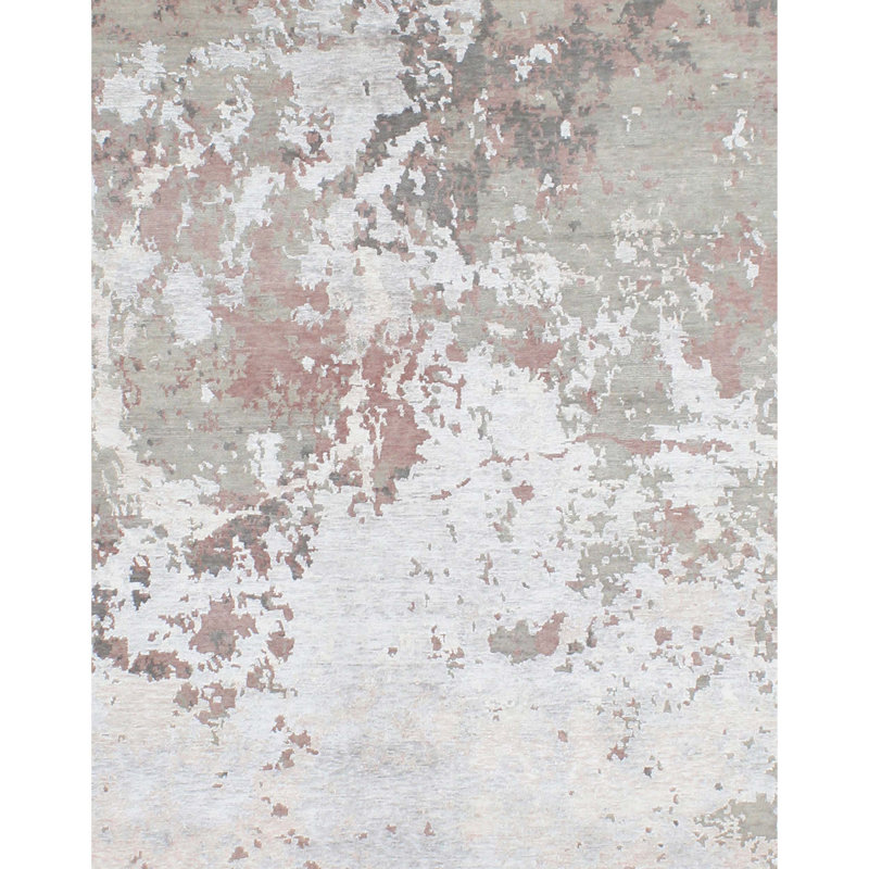 Area Rug in Silver/Pink, Rectangle 8' x 10'