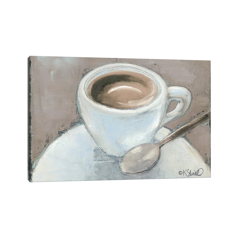 «Coffee Break» par Kate Sherrill - peinture sur toile tendue, H 12 po x l 18 po x 1,5 po