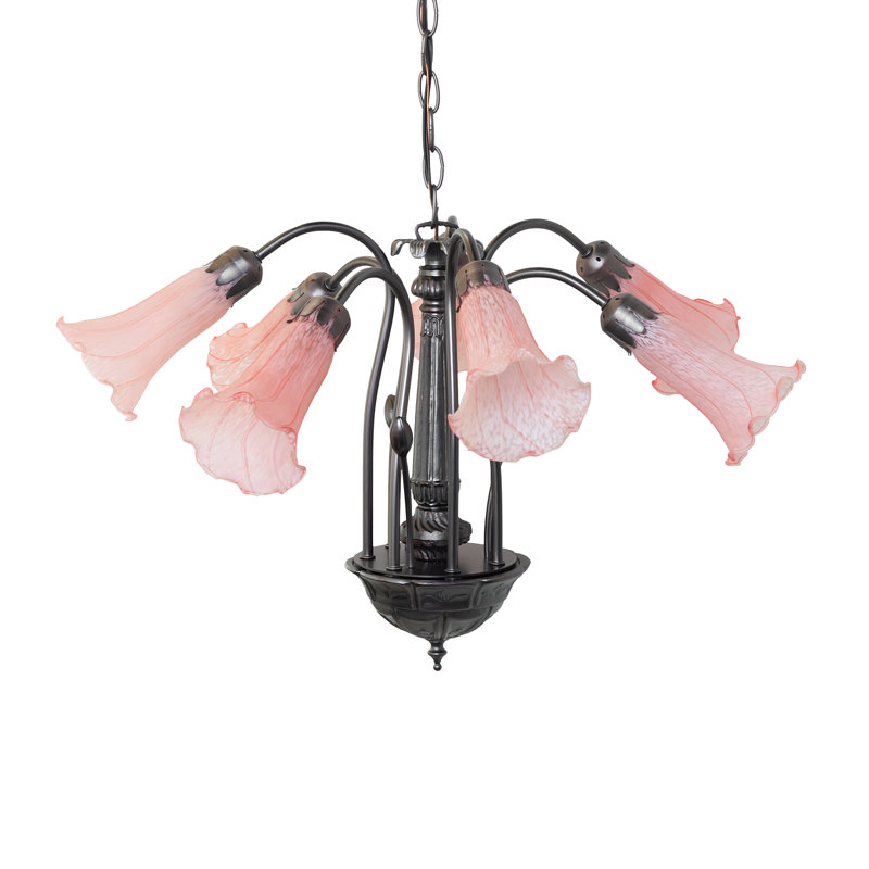 Hildigard 7 - Light Dimmable Classic / Traditional Chandelier, Pink