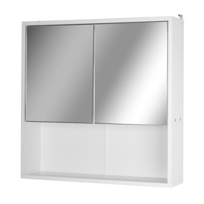 600mm W 600mm H Surface Framed Medicine Cabinet Mirror 3