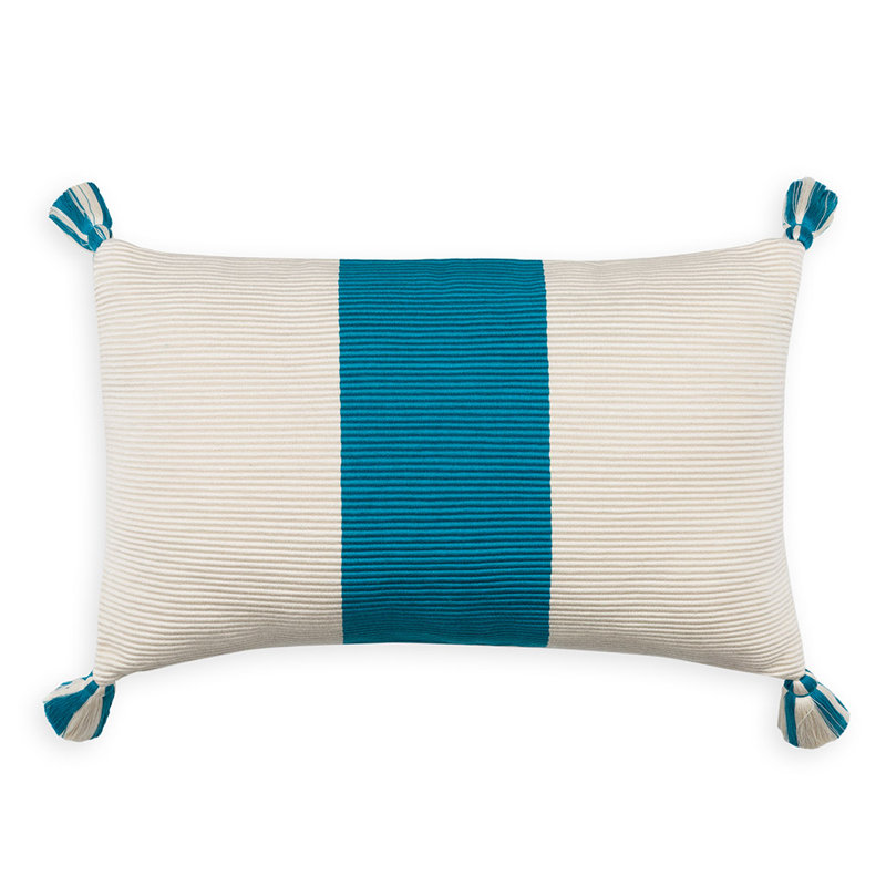Laguna Rectangular Cotton Pillow Cover & Insert, Peacock