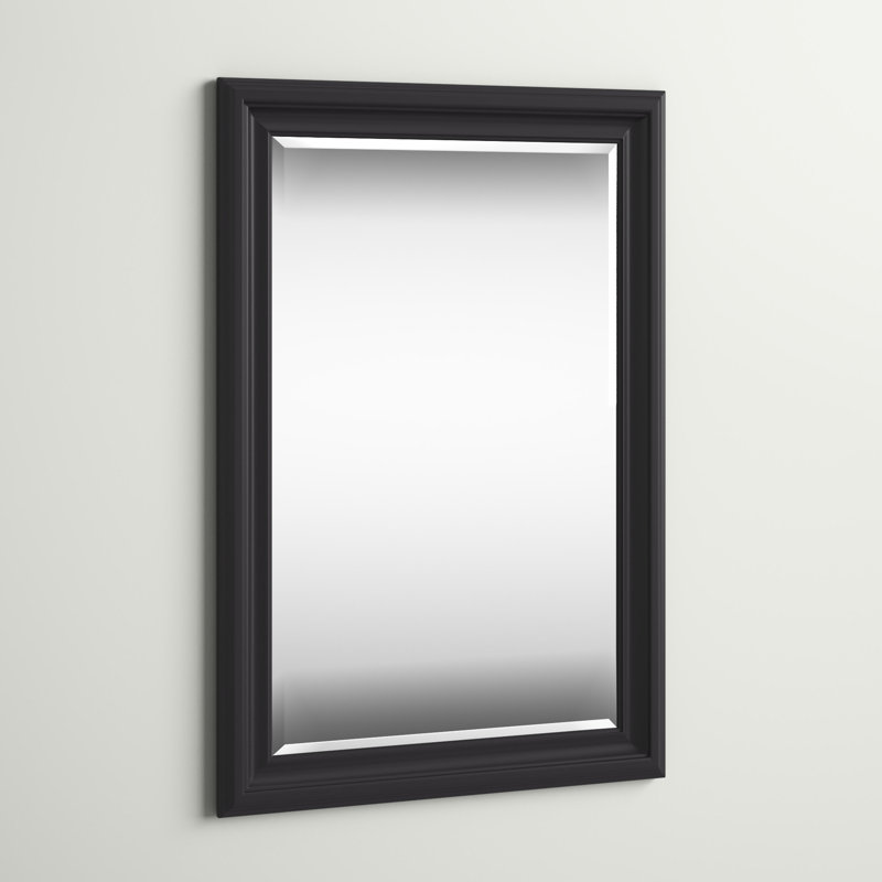Mora Solid Wood Rectangle Mirror, Black