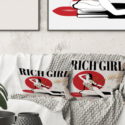 «Girl in Swimsuit» avec housse de coussin carrée et insert Pomade