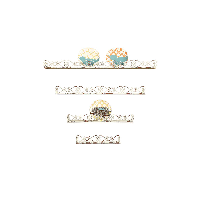 4 Piece Metal Floating Shelf