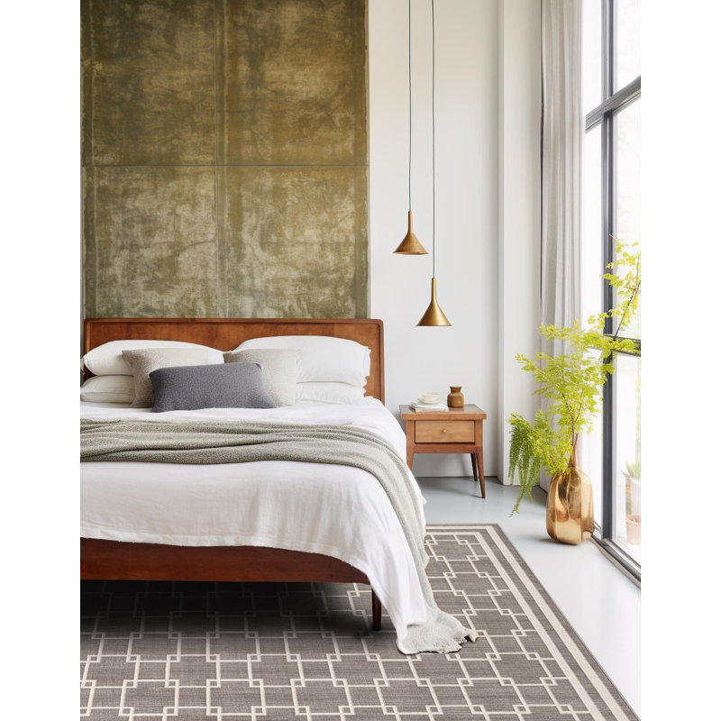 Tapis contemporain gris Ogorman, Carré 7 pi 10 po