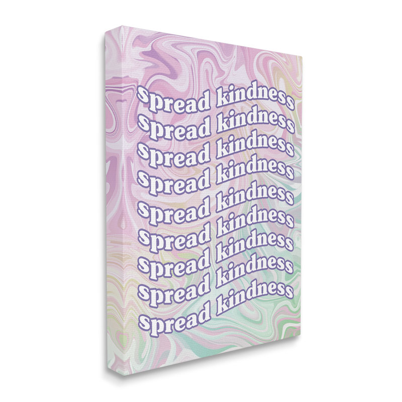 Spread Kindness Pastel Pattern Motivational Canvas Art