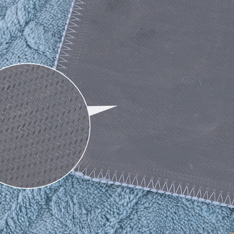 Lattice Jacquard Bath Rug, Blue