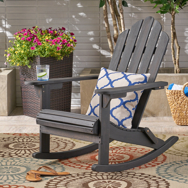 Chaise berçante Hollywood Adirondack, Gris foncé