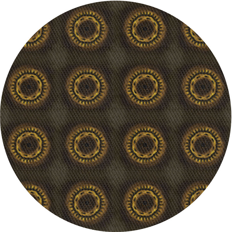 Tapis noir/brun à motifs, Rond 3 pi