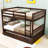 Full Over Full Wood Bunk Bed With Trundle, Ladder And Guardrails