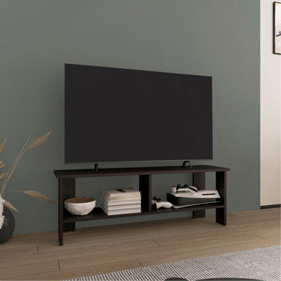 Mid-Century Modern TV Stand, 2 Shelves