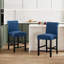 Tabouret de bar Burlison 25,25 po en bois recouvert de tissu avec dossier bas, ensemble de 2-730223995