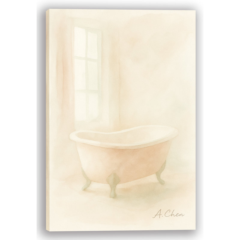 Art mural sur toile Blush Serenity - Minimalist Bathaign