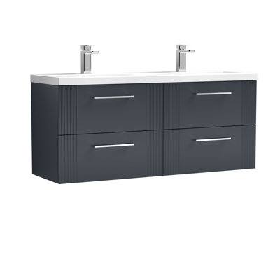 Deco 1205mm Double Bathroom Vanity with Integrated Vitreous China Basin
