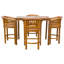 Amily Outdoor 5 - Piece Teak Bistro Set
