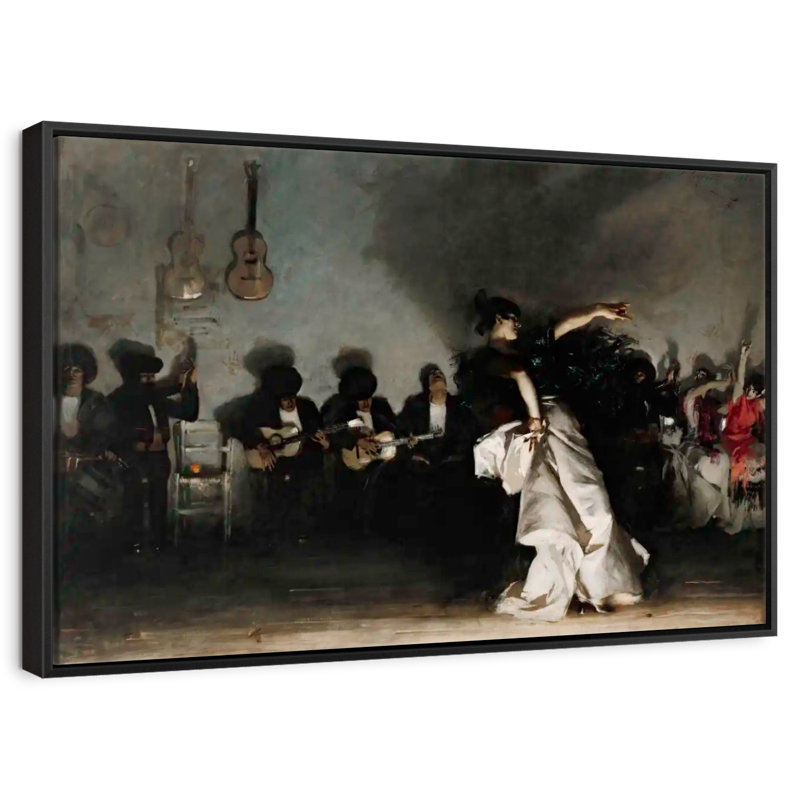 El Jaleo, Cadre flottant noir, 31 po x 21 po
