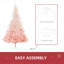 Arbre de Noël artificiel épinette non éclairé 6 pi avec branches réalistes et 800 pointes, rose-1829891310