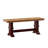 Fortville 78" Solid Wood Oak Finish Top Dining Set With Spindle Back Chairs - 6-Piece, Antique White Base Table, Antique Red Base Chairs And Bench-605803897-605803900