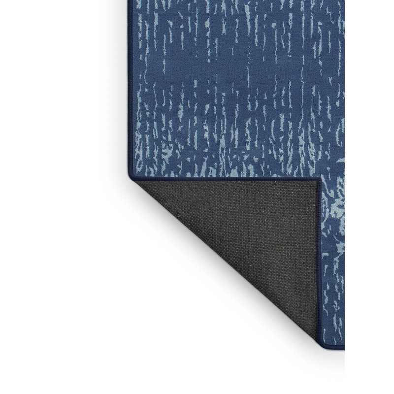 Tapis de zone bleu contemporain, Rectangle 5 pi x 7 pi