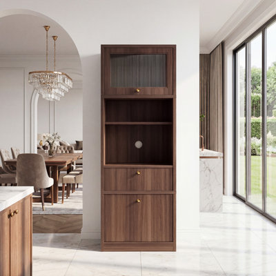Freestanding Storage Cabinet With Doors And Shelves, Adjustable Shelves