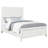 Inverness Distressed White Queen Upholstered Panel Bed