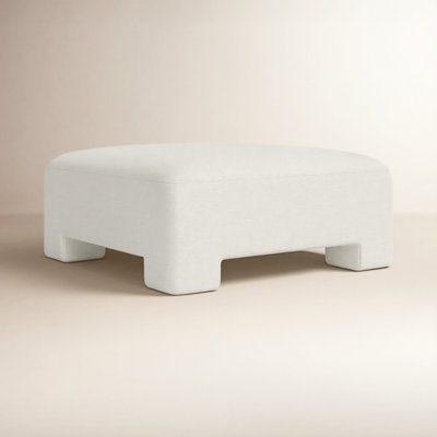 Anya 38" Linen Upholstered Ottoman