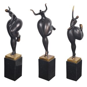 3 Piece Winnick Abstract Women on Bases Statue Set