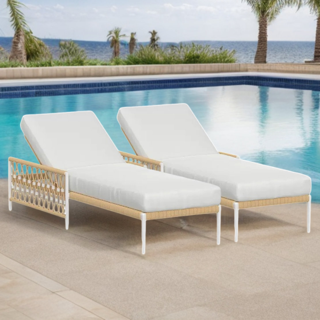 Elegance Furnishings Durable Outdoor Chaise Lounge Outdoor Fabric ...