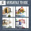 Étagère grillagée NSF à 4 niveaux de qualité commerciale avec roues et pieds de nivellement, 60 po x 18 po x 76 po -133868267-133868268