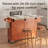 Solid Wood Kitchen Island Cart with Drop Leaf, 2 Drawers, 2 Storage Cabinets, Locking Wheels, Spice Rack & Towel Rack-1576386070